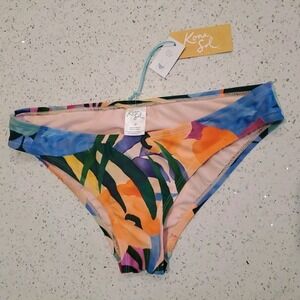 Kona Sol Womens Tropical Print Size Medium Hipster Bikini Bottom (8-10)